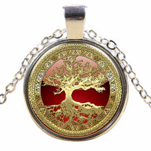Glass Gem Tree Life Cabochon Bronze Art Picture Locket Necklace pendant Necklace Vintage Choker Necklace Jewelry J4U66