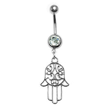 Gold silver plated Stainess Steel Hand Crystal Belly Button Ring Tassel Dangle Navel Body Jewelry Piercings  J4U66