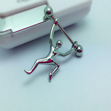 Human Sport Shield Nipple Bar Ring Body Jewelry Nipple Piercing Body Jewelry J4U66