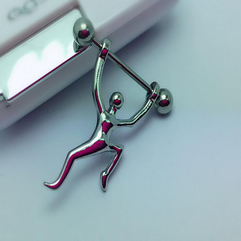Human Sport Shield Nipple Bar Ring Body Jewelry Nipple Piercing Body Jewelry J4U66