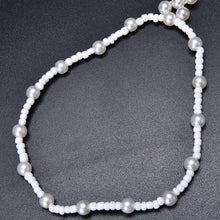 Imitation Pearl Barefoot Beach Anklets Sandals Anklet Foot Chain Jewelry white J4U66