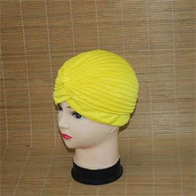 India Caps Retro Headband Hijab Turban Dual Purpose Solid Pleated Women Kerchief Headwear Shower Hat J4U66