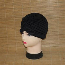 India Caps Retro Headband Hijab Turban Dual Purpose Solid Pleated Women Kerchief Headwear Shower Hat J4U66