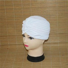India Caps Retro Headband Hijab Turban Dual Purpose Solid Pleated Women Kerchief Headwear Shower Hat J4U66
