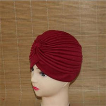 India Caps Retro Headband Hijab Turban Dual Purpose Solid Pleated Women Kerchief Headwear Shower Hat J4U66