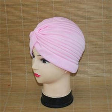 India Caps Retro Headband Hijab Turban Dual Purpose Solid Pleated Women Kerchief Headwear Shower Hat J4U66