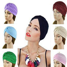 India Caps Retro Headband Hijab Turban Dual Purpose Solid Pleated Women Kerchief Headwear Shower Hat J4U66