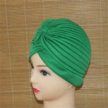 India Caps Retro Headband Hijab Turban Dual Purpose Solid Pleated Women Kerchief Headwear Shower Hat J4U66