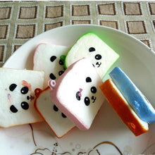 Kawaii Sliced Squishy Bread Soft Toast Phone Straps Squishy Bear Printed Key Chains Bag Parts & Accessories J4U66