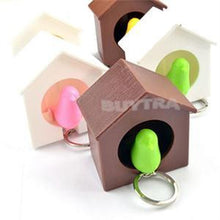 Lover Sparrow Birdhouse Keychain Home Wall Hook Bird Nest Holder Key Ring Gifts  J4U66