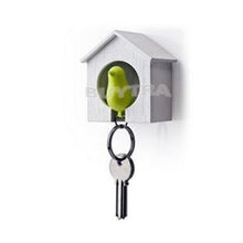 Lover Sparrow Birdhouse Keychain Home Wall Hook Bird Nest Holder Key Ring Gifts  J4U66