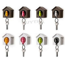 Lover Sparrow Birdhouse Keychain Home Wall Hook Bird Nest Holder Key Ring Gifts  J4U66