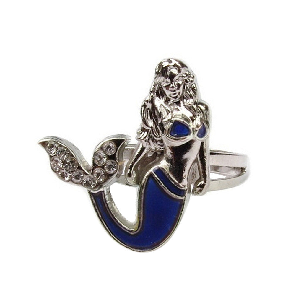 Mermaid Tail Mood Ring Emotion Feeling Color Changing Gift Size Adjustable Ring J4U66