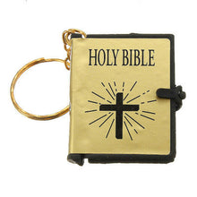 Mini Bible Keychain English HOLY BIBLE Religious Christian Jesus Gold Black Colors J4U66