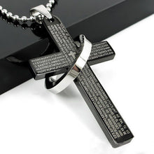 3 Colors Stainless Steel Necklaces Men/ Prayer Cross Men Pendant Necklaces Jewerly  J4U66