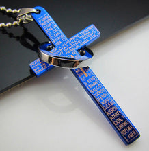 3 Colors Stainless Steel Necklaces Men/ Prayer Cross Men Pendant Necklaces Jewerly  J4U66
