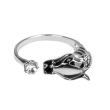 Animal Rings Horse Head CrystalWomen's Crystal Open Ring Jewelry  J4U66