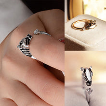 Animal Rings Horse Head CrystalWomen's Crystal Open Ring Jewelry  J4U66