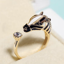 Animal Rings Horse Head CrystalWomen's Crystal Open Ring Jewelry  J4U66