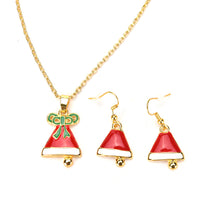Pendant Necklace/Earrings Jewelry Set Auger Bell Pendant Jewelry For Women J4U66