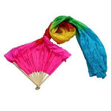 Colorful Hand Made Women Belly Dancing Fans Tools Simulation Silk Bamboo Long Veils Fans for Women J4U66