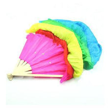 Colorful Hand Made Women Belly Dancing Fans Tools Simulation Silk Bamboo Long Veils Fans for Women J4U66
