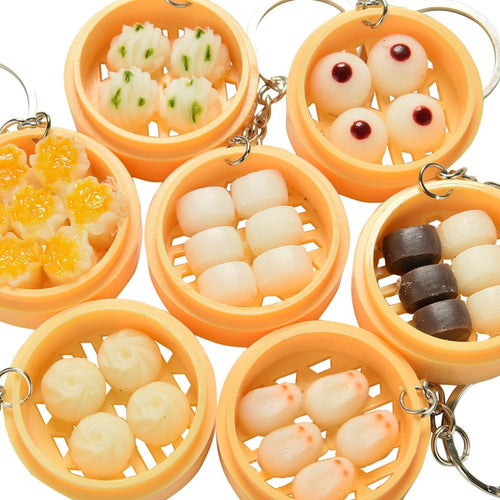 Creative Gifts Emulation Food Buns Steamers Keychain Phone Pendant Multi Styles J4U66