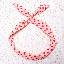 Cute Korean Dots Bunny Rabbit Ear Ribbon Headwear Hairband Metal Wire Scarf Headband Hair Band Accessories 6 Colors J4U66