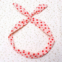 Cute Korean Dots Bunny Rabbit Ear Ribbon Headwear Hairband Metal Wire Scarf Headband Hair Band Accessories 6 Colors J4U66