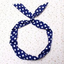 Cute Korean Dots Bunny Rabbit Ear Ribbon Headwear Hairband Metal Wire Scarf Headband Hair Band Accessories 6 Colors J4U66