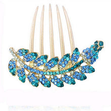 Floral Hair Clips Hairpin Hair Stick Leaves Jewelry Rhinestone Purple Hair Accessories J4U66