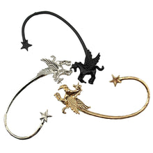 Punk Rock Stereoscopic Running Horse Unicorn Star Lady Clip Earring for left ear J4U66