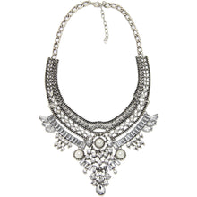 Women Crystal Pendant Chain Choker Chunky Statement Bib Necklace J4U66