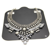 Women Crystal Pendant Chain Choker Chunky Statement Bib Necklace J4U66