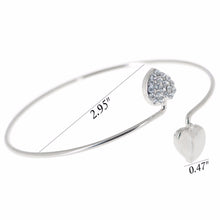 Lovely Gold Plated Rhinestone Heart Shape Cuff Bracelet Bangle Women Lady Ornament Gift J4U66