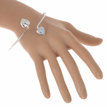 Lovely Gold Plated Rhinestone Heart Shape Cuff Bracelet Bangle Women Lady Ornament Gift J4U66