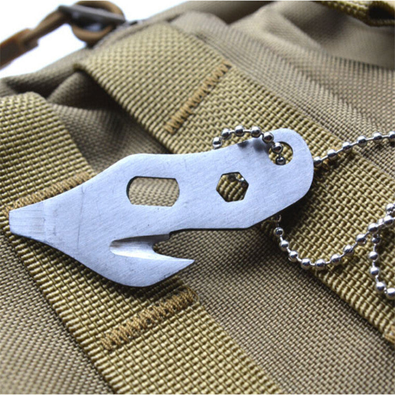Multi EDC Emergency Tool Pocket Opener Key Ring Chain Outdoor Survival Camping Tools J4U66