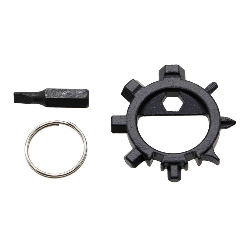 Multi Function Stainless Steel Screwdriver Key Ring EDC Tool Bottle Opener Bicycle Adjust Tools Grey Black Color J4U66