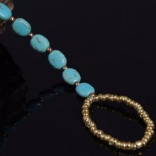 Natural Turquoise Stone Anklet Ankle Foot Bracelet Barefoot Sandals Anklets J4U66