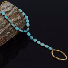 Natural Turquoise Stone Anklet Ankle Foot Bracelet Barefoot Sandals Anklets J4U66