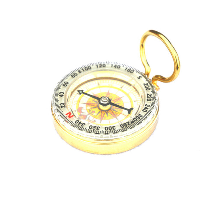Outdoor Camping Hiking Portable Brass Pocket Golden Compass Navigation J4U66
