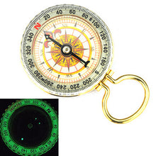 Outdoor Camping Hiking Portable Brass Pocket Golden Compass Navigation J4U66
