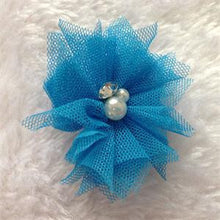 Personality Pearl Rhinestone Mesh Net lace Flowers headbands J4U66