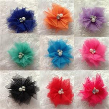 Personality Pearl Rhinestone Mesh Net lace Flowers headbands J4U66