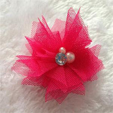 Personality Pearl Rhinestone Mesh Net lace Flowers headbands J4U66