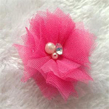 Personality Pearl Rhinestone Mesh Net lace Flowers headbands J4U66