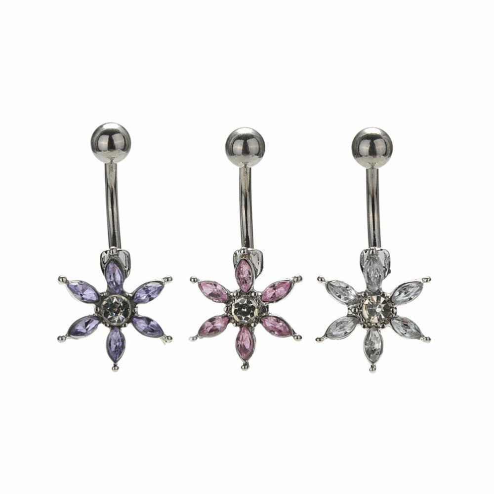 Sun Flower Stainless Steel Piercing Belly Button Rings Body Piercing Navel Jewelry  J4U66