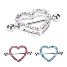 Nipple Ring Heart Gem Dangle Chain Nipple Shield Ring Body Jewelry Nipple Shield Rings Jewelry Helix Piercing Barbell J4U66