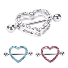 Nipple Ring Heart Gem Dangle Chain Nipple Shield Ring Body Jewelry Nipple Shield Rings Jewelry Helix Piercing Barbell J4U66