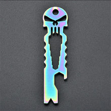 Outdoor Stainless Skull EDC Survival Pocket Tool Key Ring Pendant Opener Keychain J4U66